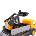 Toyland Set of 2 Construction Trucks, 1:16 Scale Dump Truck & Skid Steer with Moveable Wheels & Parts