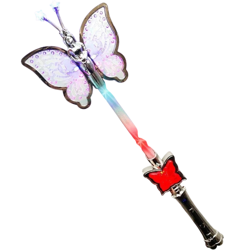 LED Butterfly Fairy Wand Light Up Musical Toy Kids Party Dress Up Gift