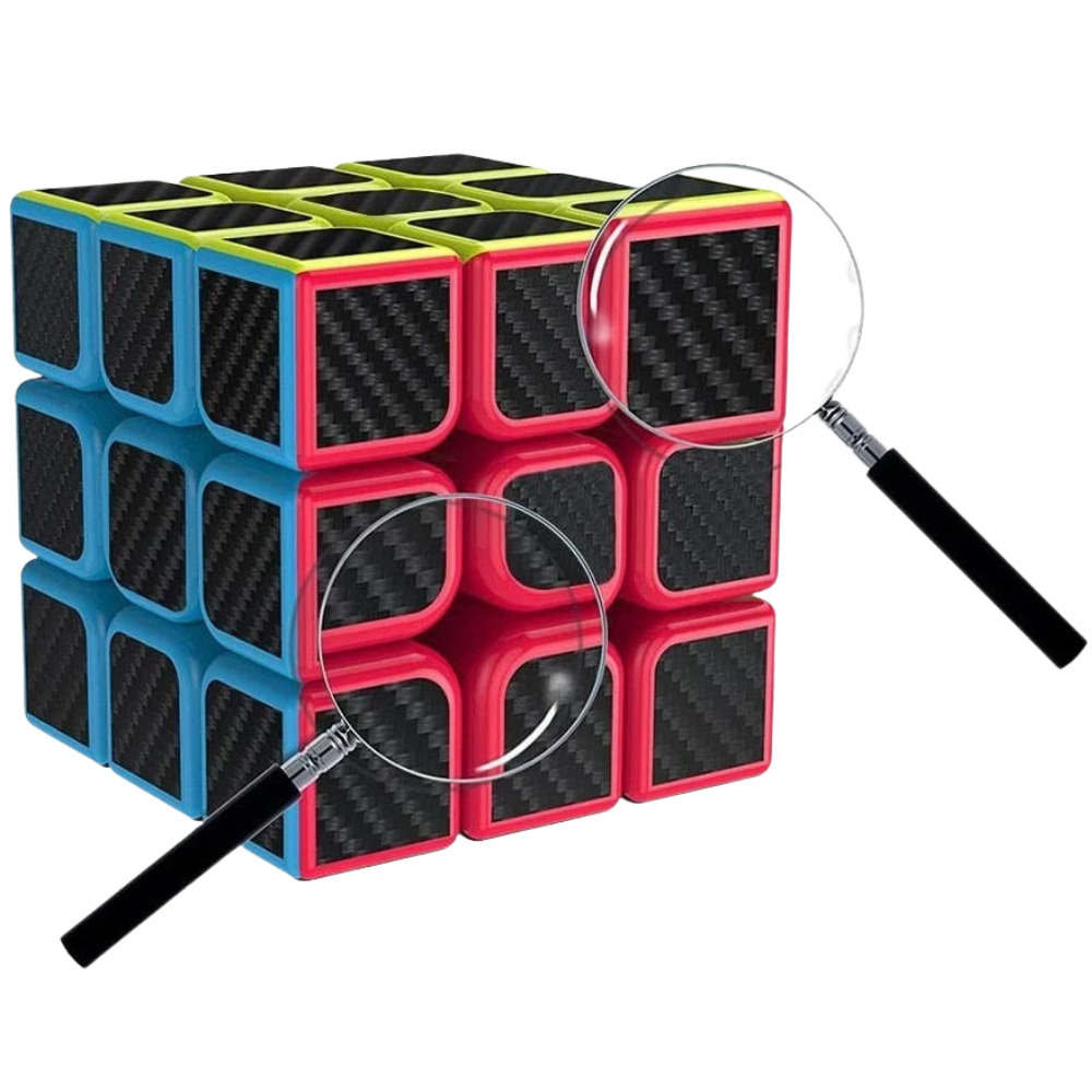 3x3 Speed Cube Puzzle Super-Durable Carbon Fiber Sticker Magic Cube Toy for Kids