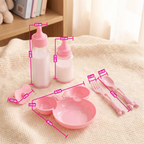 Baby Doll Feeding Set 6pc Pretend Play Bottles Dummy Spoon Accessories for Bibi Doll Fun