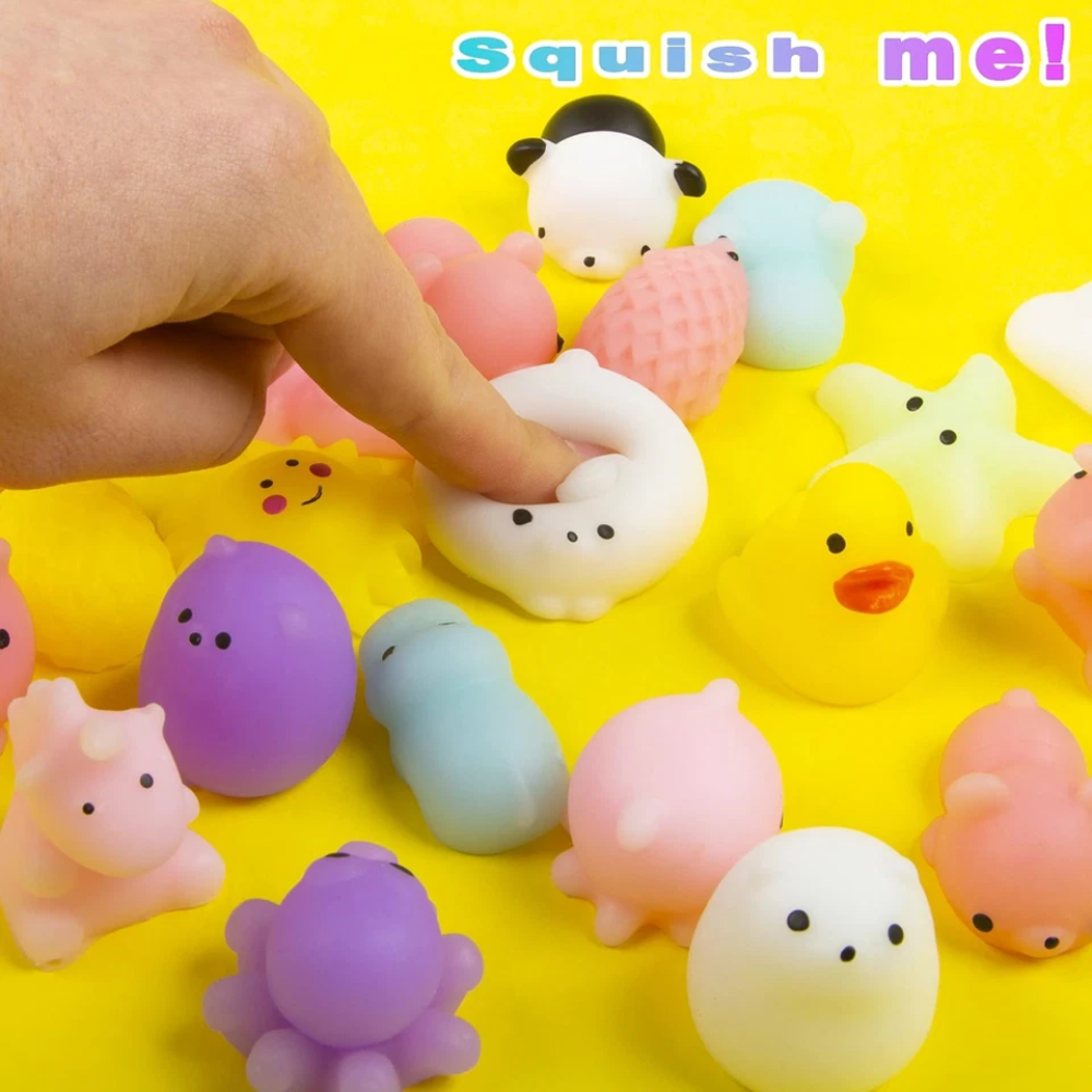 Abeec 24 Mini Squishies Sensory Fidget Animal Toys Kids Stress Relief Party Bag