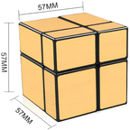 QiYi 2x2 Gold Mirror Cube Puzzle, Smooth Twist Shape Mod Brain Teaser for Kids and Adults
