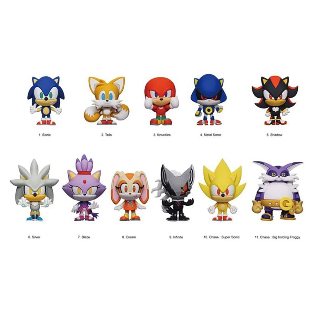 Sonic the Hedgehog Series 2 3d Figural Keyring Mystery Bag Clip Collectible Toy for Fans