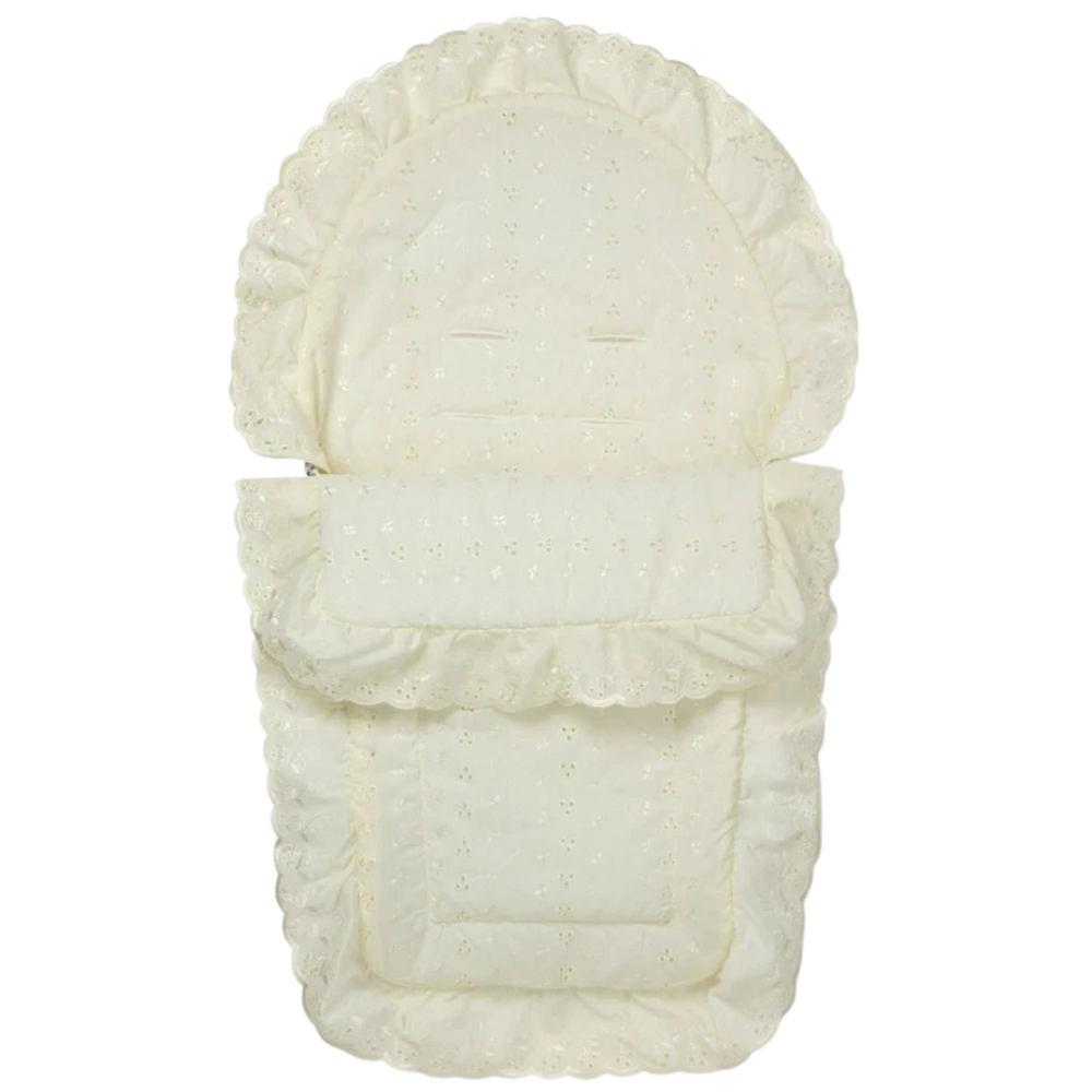 Broderie Anglaise Car Seat Footmuff Cosy Toes Compatible with Bebecar Baby Travel Accessory