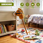 Brown Hobby Horse on a Stick with Galloping Sounds Plush Mane Soft Toy for Kids