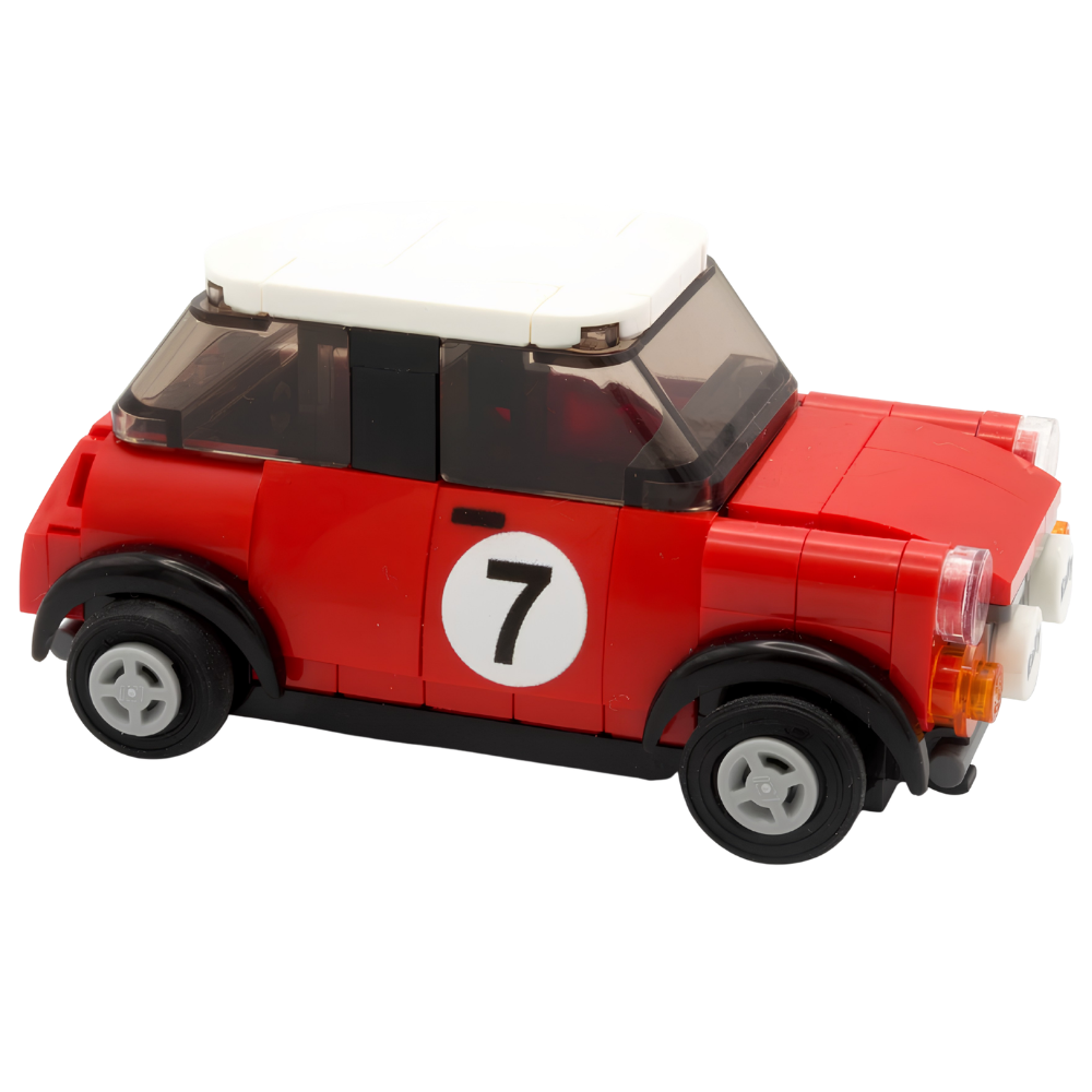 LEGO Mini Cooper Car Model with Custom Rally Prints, 117 Pieces Vehicle MOC Kit