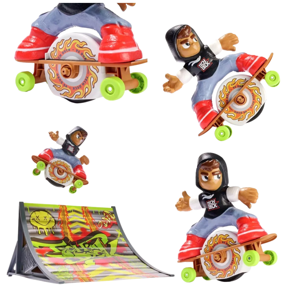 Tech Deck Shred N Blast Motorised Fingerboard Skateboard Ramp Toy Kids 6+ 90 Characters