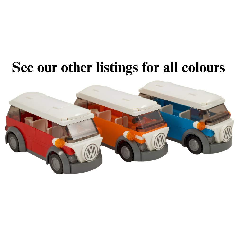 LEGO Blue Camper Van Building Kit with VW Logo, Two Seats & Holiday Accessories