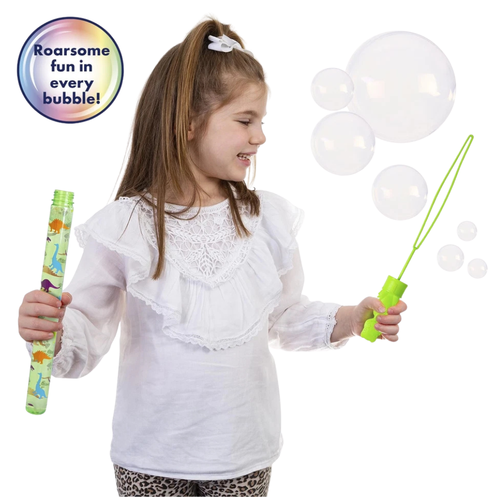 Abeec Dino Bubble Swords 12 Pack Kids Outdoor Party Favors Bubble Toy Set Fun Gift