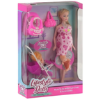 11" Pregnant Doll with Baby in Tummy Family Playset Stroller Walker Accessories Toy 3+