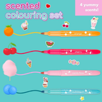 Abeec Sweet Treats Scented Metallic Colouring Set 8 Markers Stickers Art Kit 3+ Kids