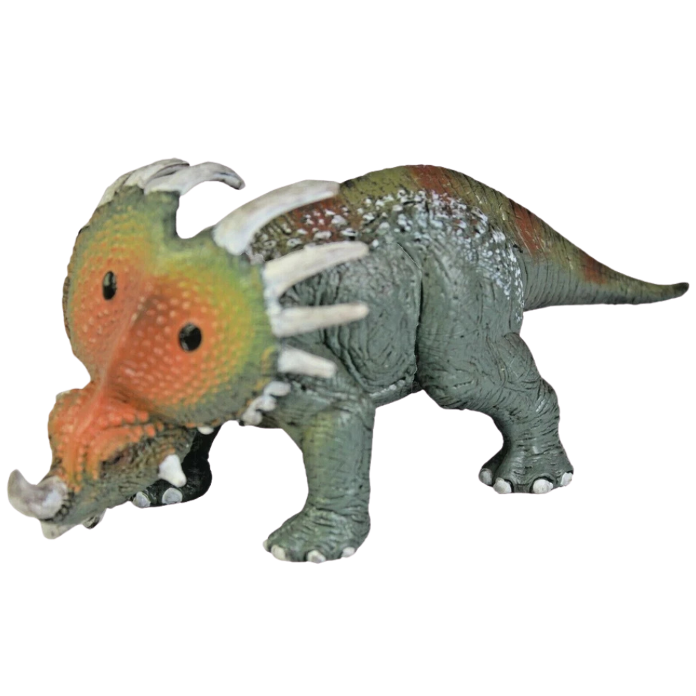 3 Pcs Dino Rhino Toys Styracosaurus Fighting Rhinos and Saichania Dinosaur Referee Play Set