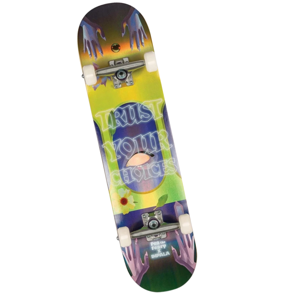 Geezy Complete Skateboard Kids Adults 8x31.6in Maple Wood Double Kick Purple Mystic Design