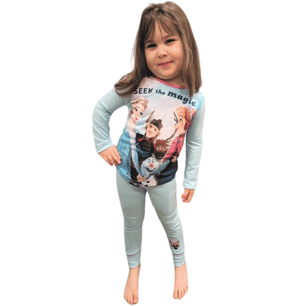 Disney Frozen Girls Pyjama Set Elsa Anna Olaf Nightwear