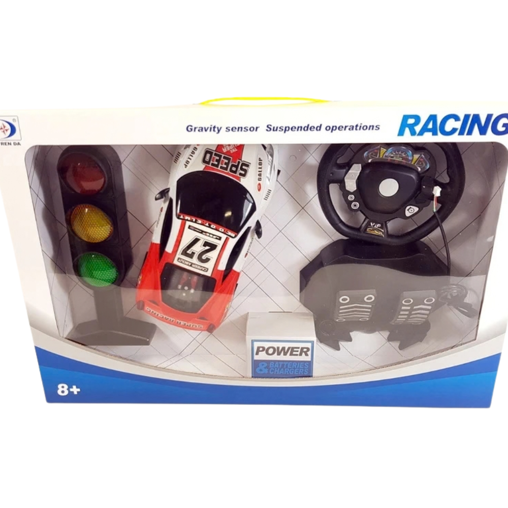 Remote Control Racing Car Rc 1:16 Steering Wheel Pedals Traffic Light Kids Racing Simulator Toy Gift