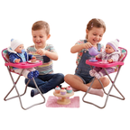 BiBi Doll Baby Doll High Chair Folding Pretend Play Furniture Pink Up to 20 Inch Dolls