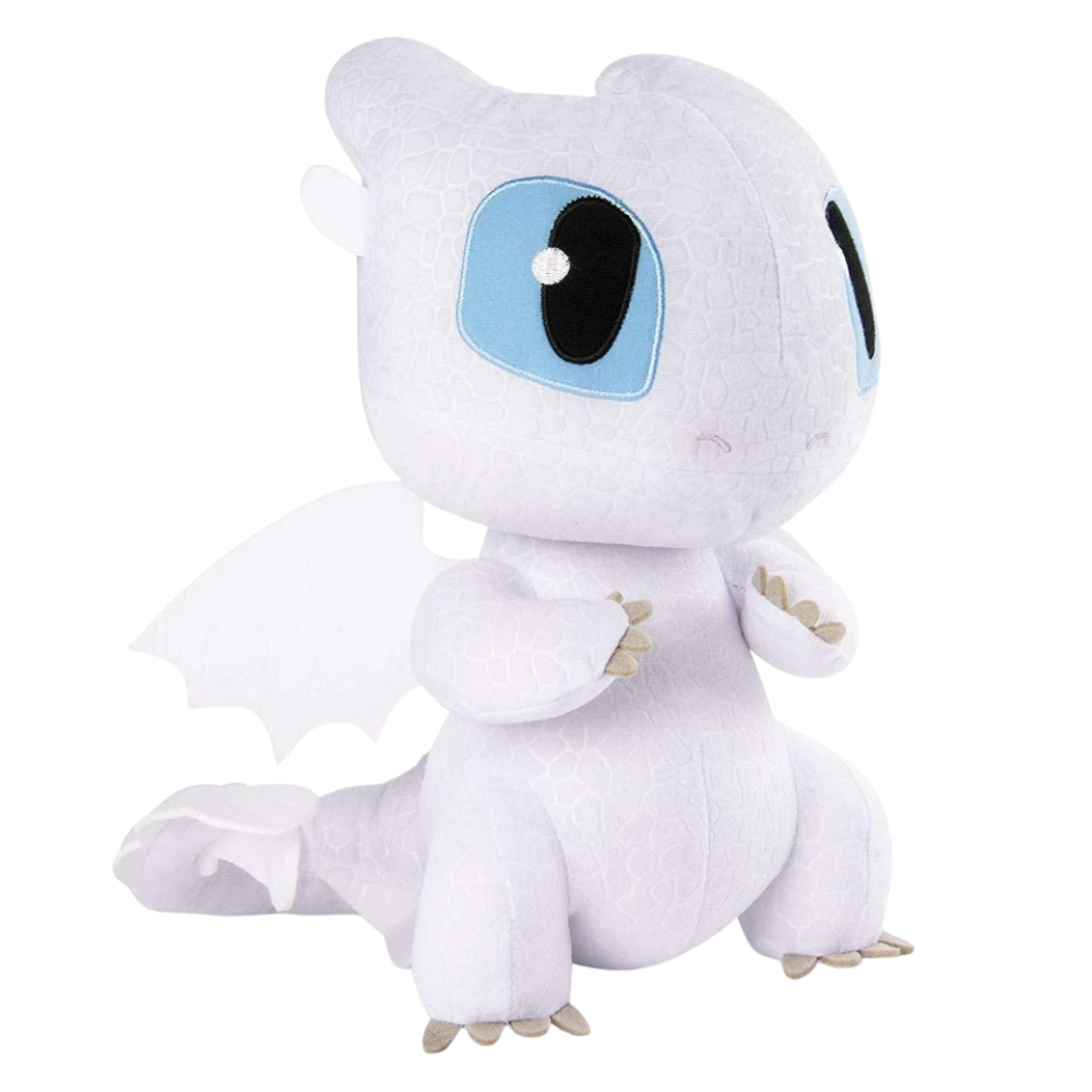 DreamWorks Dragons Light Fury Squeeze & Growl Plush Toy With Sounds 10 Inch