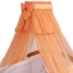 Luxury Baby Cot Bed Canopy Chiffon Drape Net with Matching Cotton Decorative Bow 270 x 160 cm
