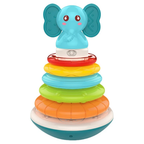 Musical Elephant Stacking Rings Toy for Babies with Rainbow Colours and Teether 6 Months+