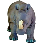 Soft Rubber Rhino Toy, Realistic Rhinoceros Animal Figure Gift for Kids and Home Display