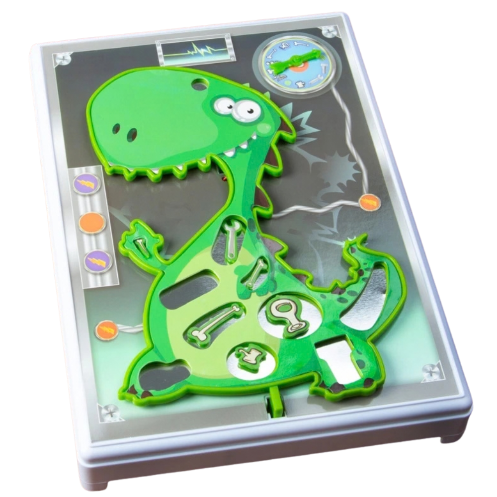 Dino Operation Game for Kids Dinosaur Board Game Plastic Pieces Solo Play
