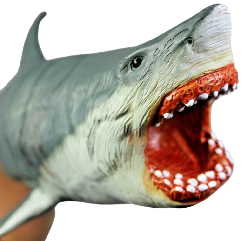 Megalodon White Shark Toy Realistic Sea Animal Figure Beach Pool Party Gift for Kids