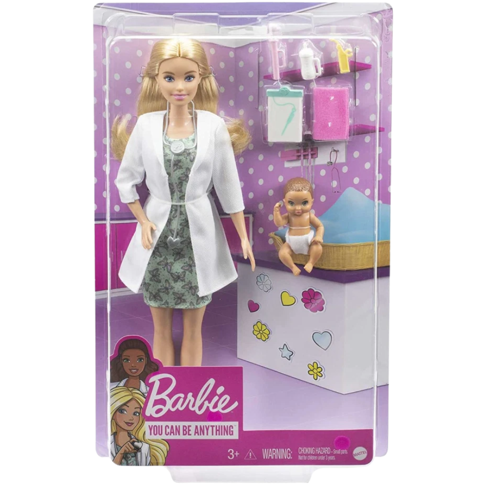 Barbie Baby Doctor Playset with Blonde Doll Infant Doll & Doctor Toy Accessories Set