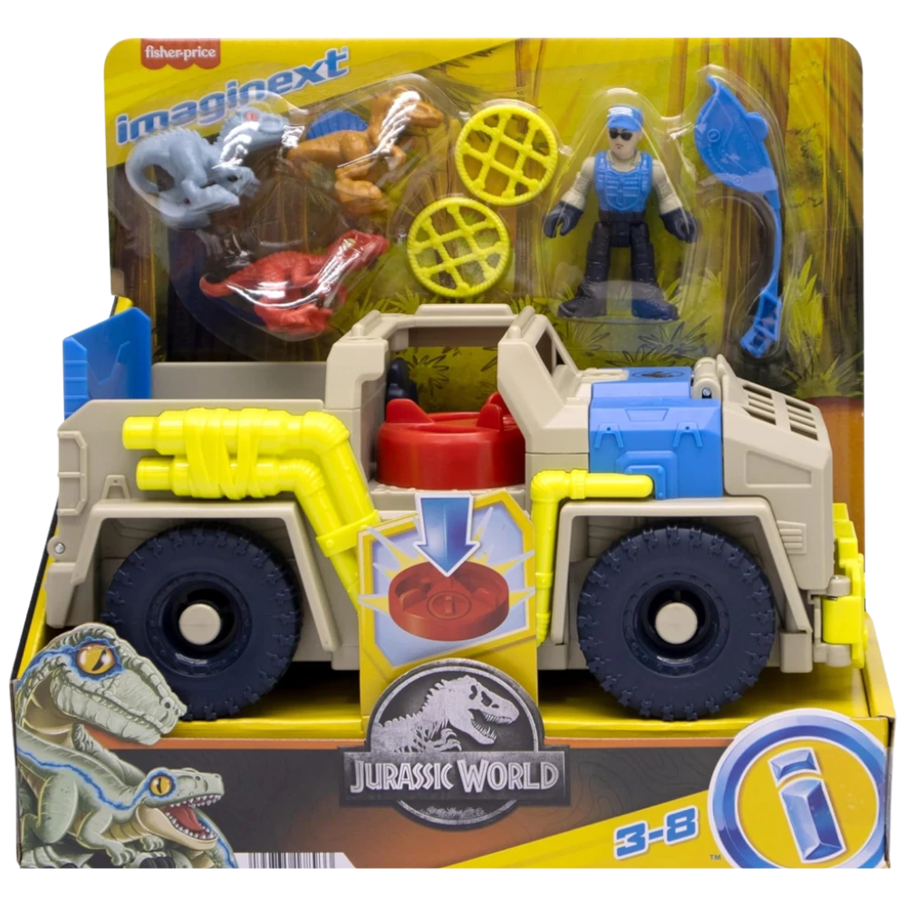Imaginext Jurassic World Track Transport Dino Truck Vehicle Set Dinosaur Toys 3 Dinosaur