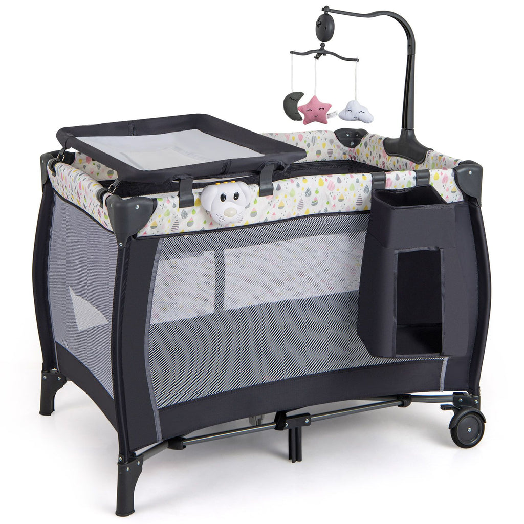 Baby Activity Center 3-in-1: Foldable Pack and Play with Changing Table