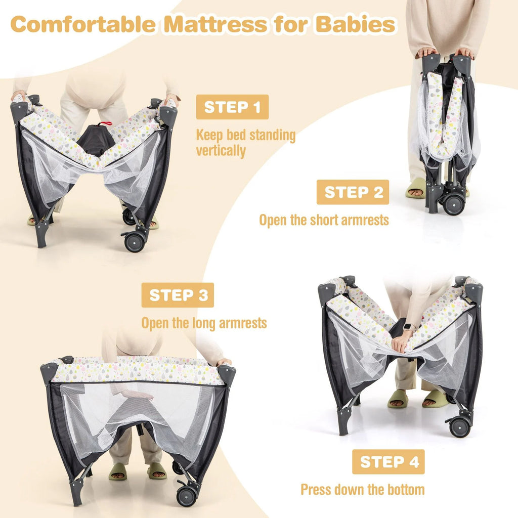 Baby Activity Center 3-in-1: Foldable Pack and Play with Changing Table