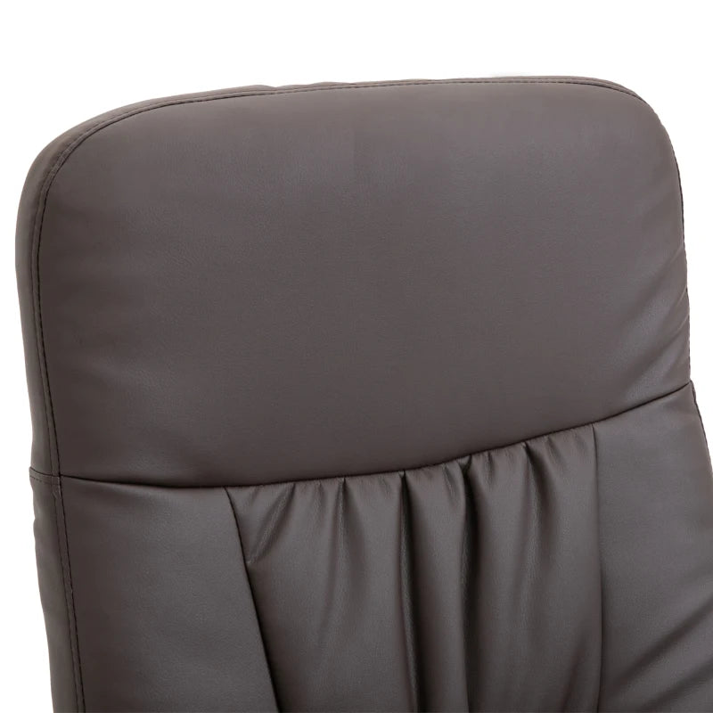 Brown Recliner Armchair with Footrest – High Back Lounge Chair