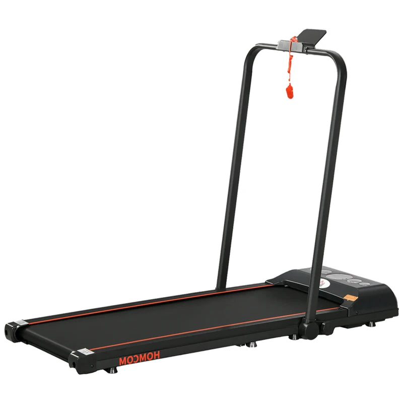 Foldable Treadmill – Red, LED Display & Easy Mobility Wheels