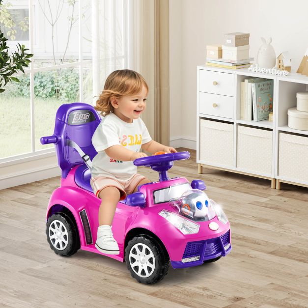 3-in-1 Push Car for Toddlers with Sliding Mode, Seat Belt, and Sun Canopy