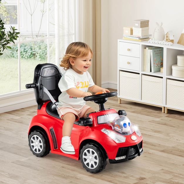 3-in-1 Push Car for Toddlers with Sliding Mode, Seat Belt, and Sun Canopy