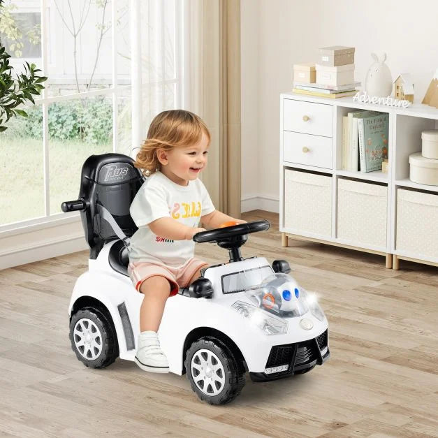 3-in-1 Push Car for Toddlers with Sliding Mode, Seat Belt, and Sun Canopy