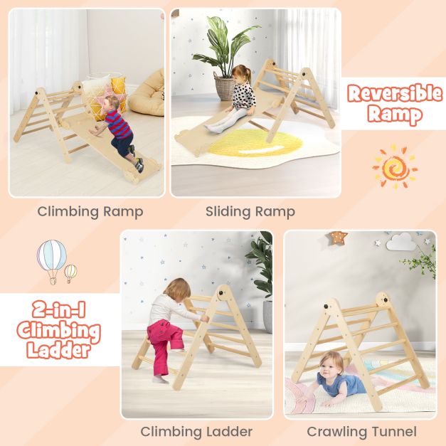 3-in-1 Foldable Triangular Climbing Toys Set for Toddlers