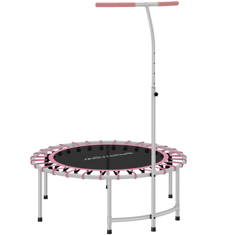Pink 40" Mini Trampoline – Adjustable Handle, Indoor Use