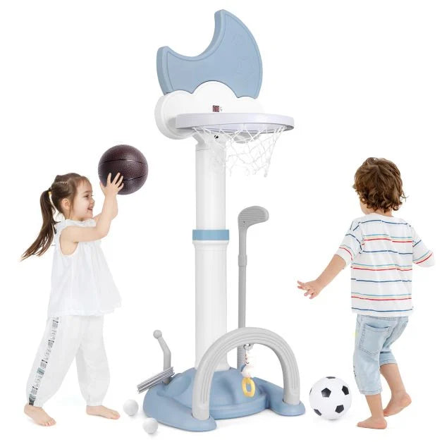 Kids’ 4-in-1 Basketball Hoop Set with Adjustable Height