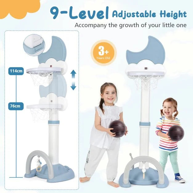 Kids’ 4-in-1 Basketball Hoop Set with Adjustable Height