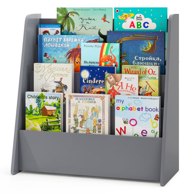 Children’s 4-Tier Bookshelf with Deep Storage Compartments