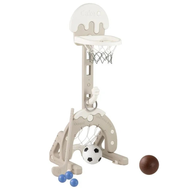 4-in-1 Multi-Sport Kids Activity Set: Hoop, Football Goal, Golf & Ring Toss