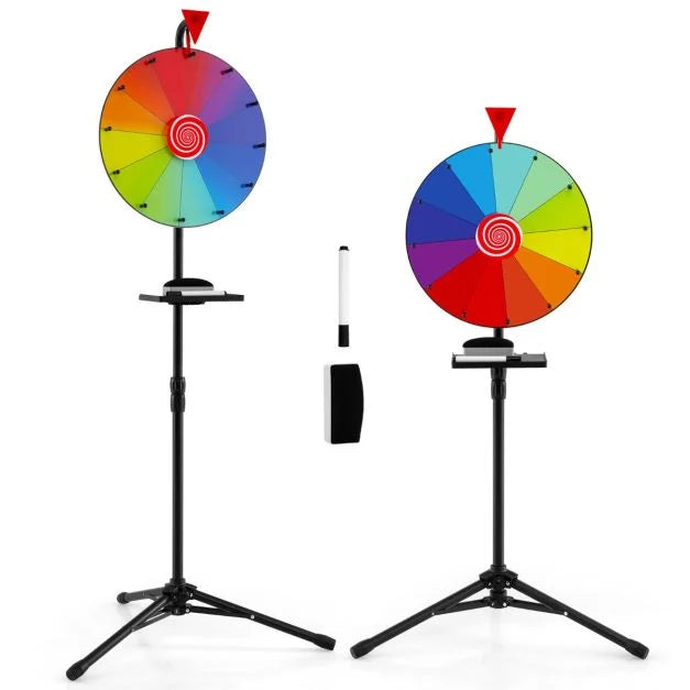Prize Wheel 40cm with Foldable Tripod – Game Night & Event Spinner