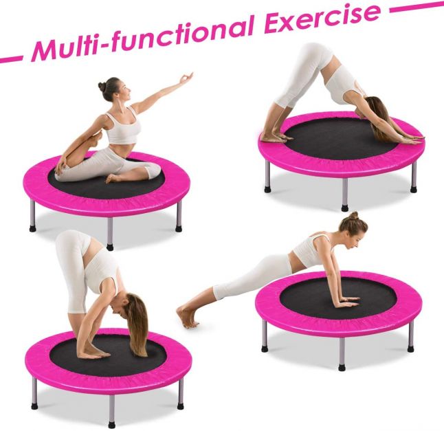 Mini Foldable Trampoline with Durable Springs and Padded Protective Cover