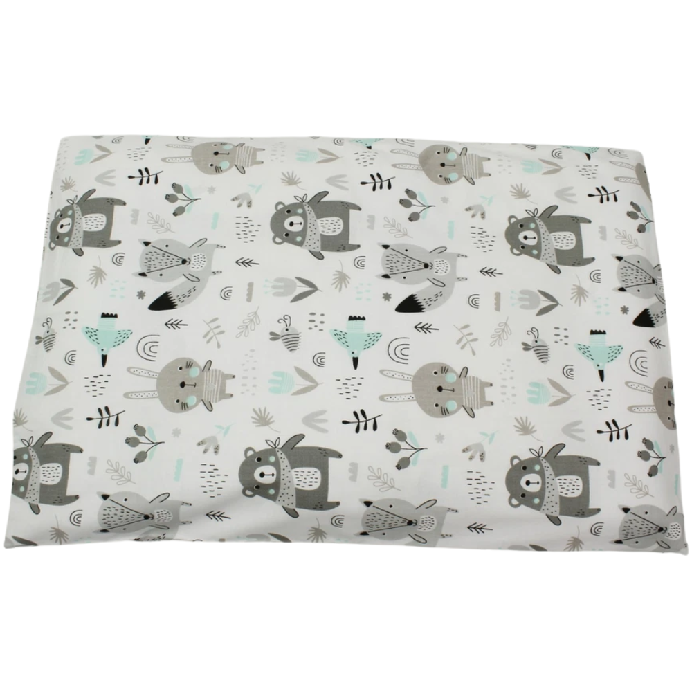 Baby Pillowcase 40x60cm 100% Cotton Zipped Pillow Cover Jungle Floral Print