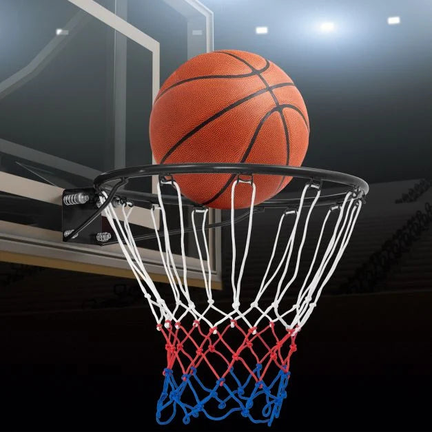 Heavy-Duty 45/38 CM Basketball Hoop Rim with Net & Hardware