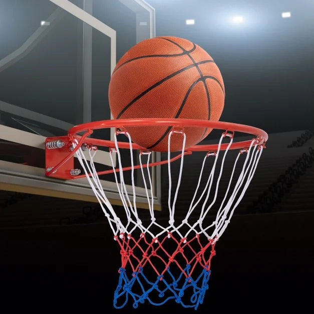 Heavy-Duty 45/38 CM Basketball Hoop Rim with Net & Hardware