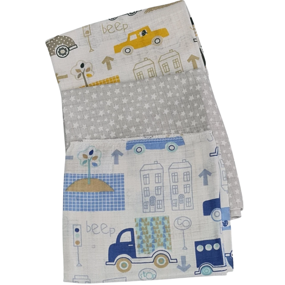 3 Pack Xl Large Printed Muslin Squares for Babies, Reusable 100% Cotton Nappy Cloths