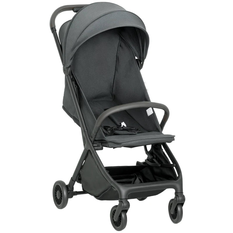 Lightweight Foldable Baby Stroller with Adjustable Seat, Canopy & Storage Basket