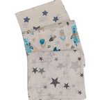 3 Pack Xl Large Printed Muslin Squares for Babies, Reusable 100% Cotton Nappy Cloths