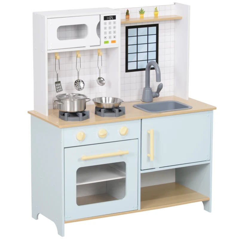 Kids Kitchen Playset with Light & Sound Stove, Turning Knobs, and Accessories